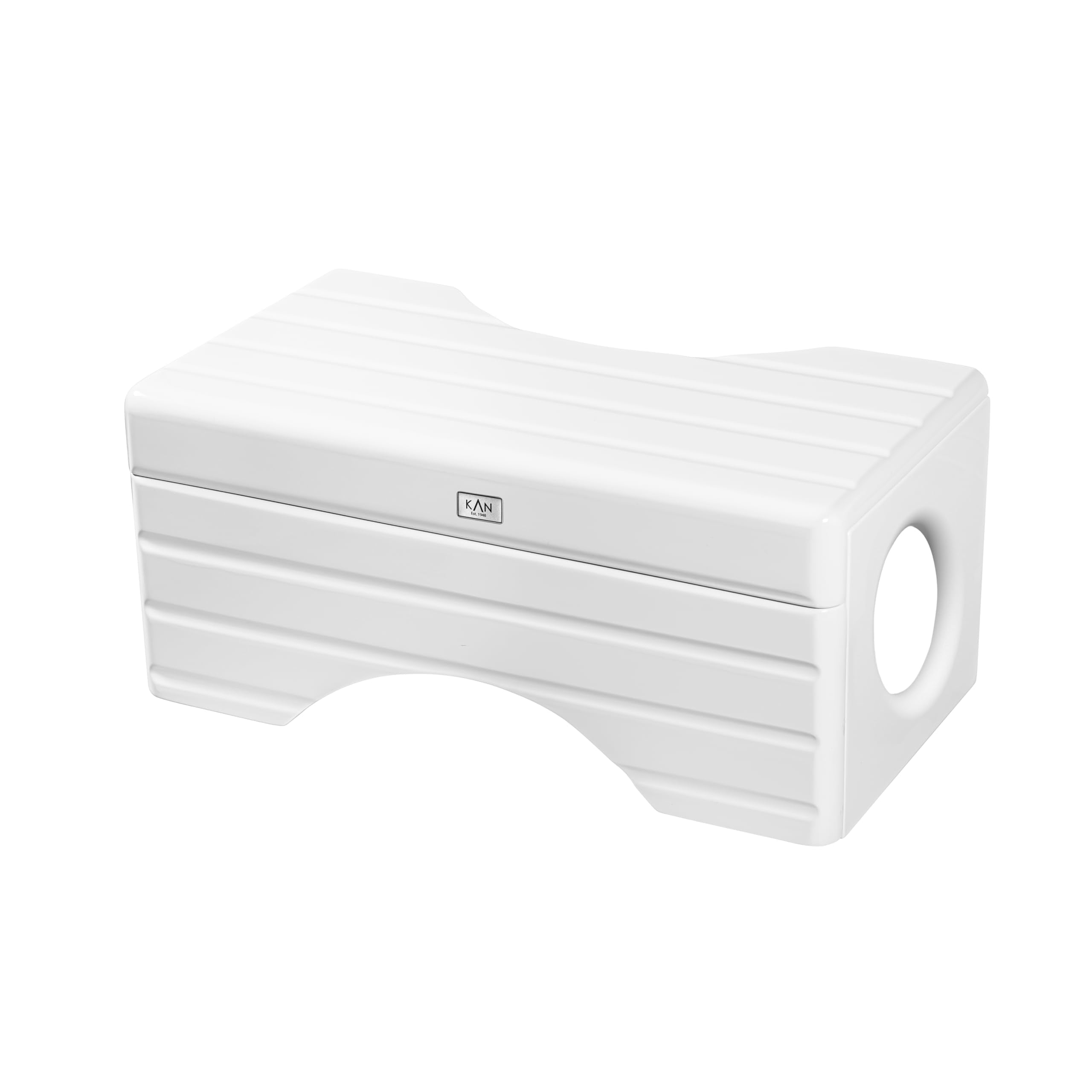 KAN Loki Foldable Wooden Toilet Stool for Adults – White MDF Bathroom Stool