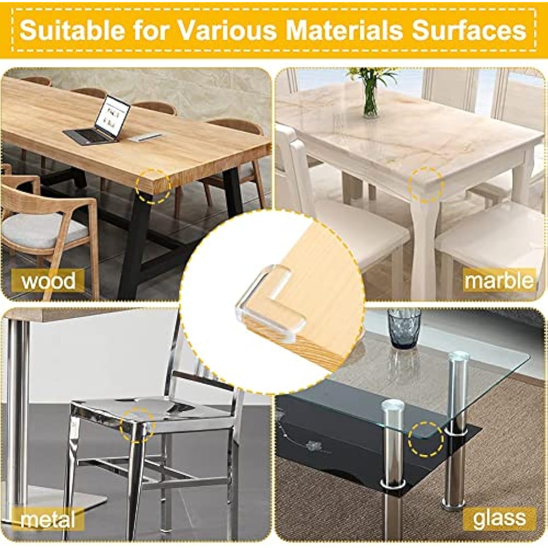 Transparent Table Corner Protectors – 20 Pack Baby Safety