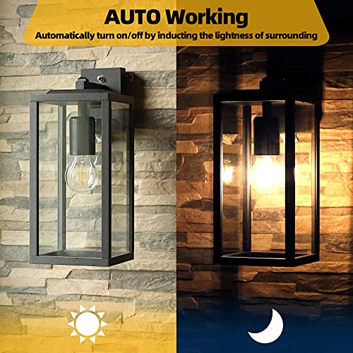 HLFVLITE Dusk to Dawn Outdoor Wall Light | Modern Aluminum Lantern
