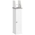 Kleankin Slim Bathroom Floor Cabinet | Toilet Roll Storage Unit - White