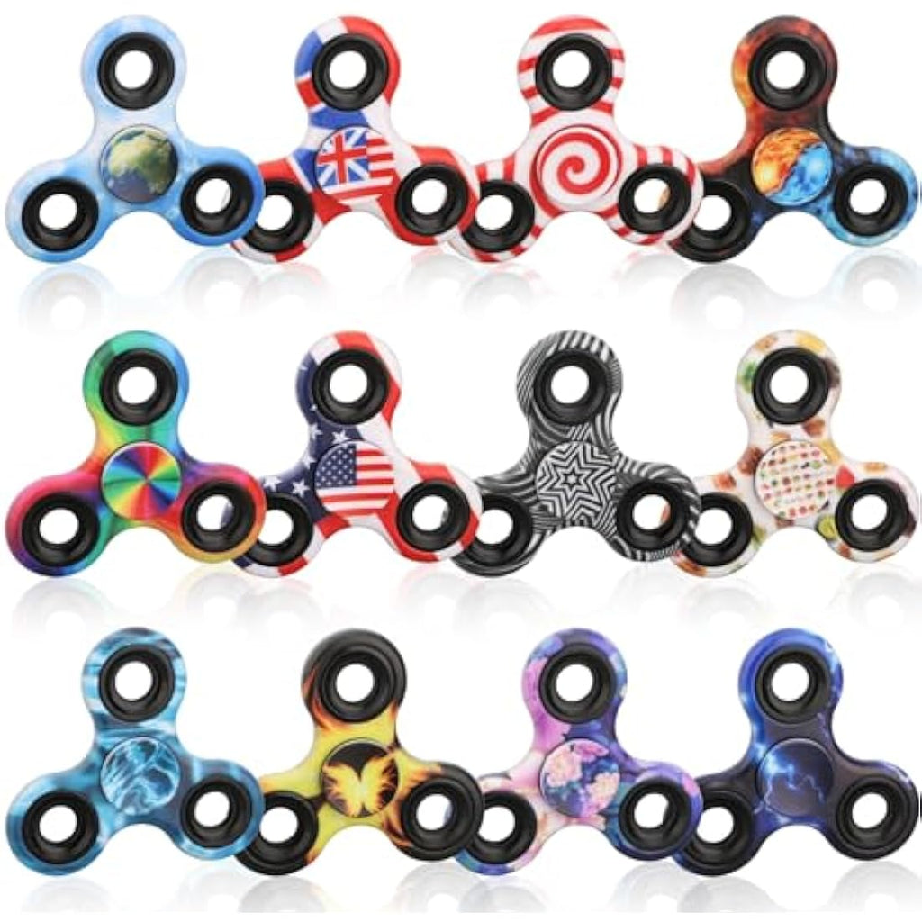 Metal Fidget Spinner Toy Set – 12 Pack Bulk for Stress Relief