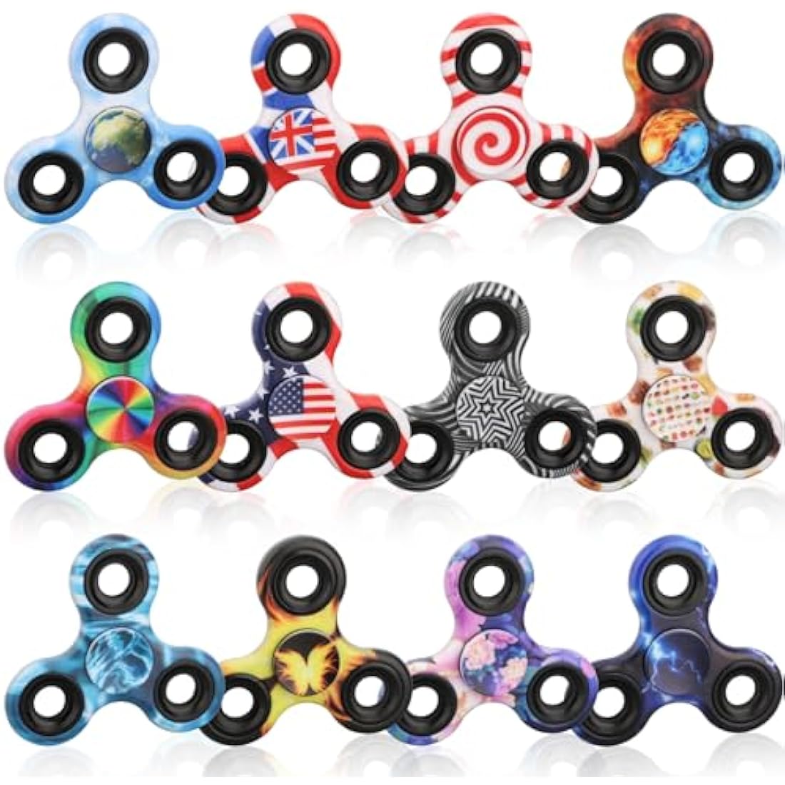 Metal Fidget Spinner Toy Set – 12 Pack Bulk for Stress Relief