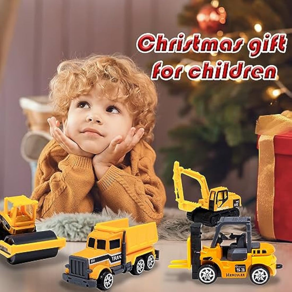 Jolof Store 6-Pack Die-Cast Construction Vehicle Toys | 1:64 Scale Set