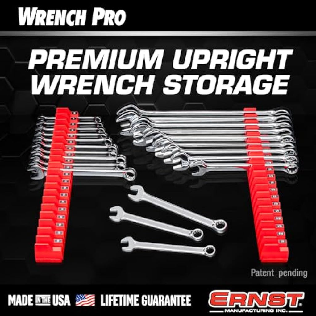 Ernst Magnetic Wrench Pro Organizer - 40 Tool Modular Rack, Red