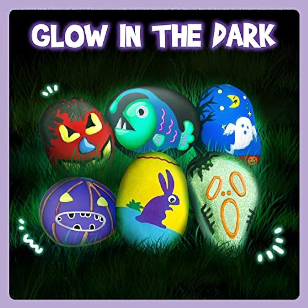 Jolof Store Rock Painting Kit – Glow in The Dark Arts and Crafts for Kids