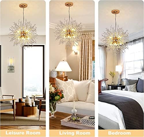 Jolof Store Modern Gold Crystal Dandelion Firework Chandelier – 8-Light