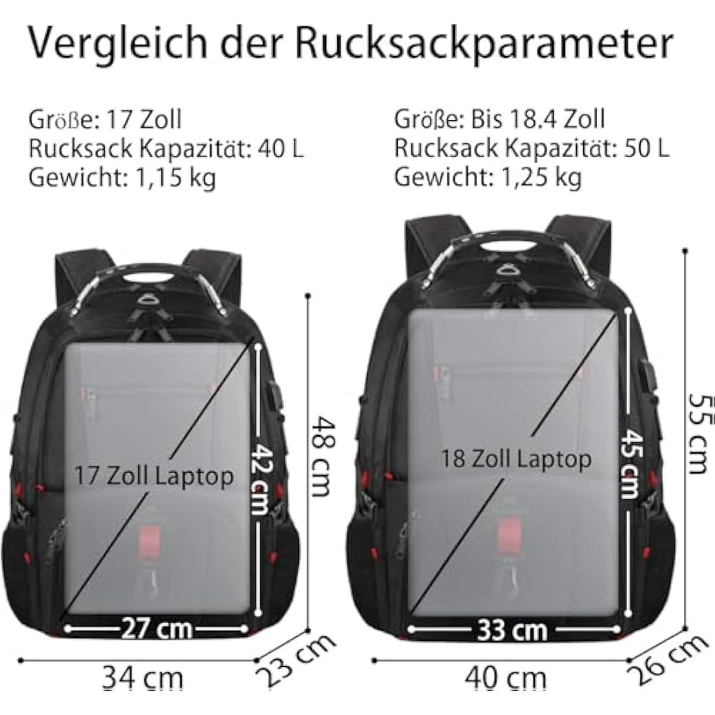 MATEIN 55L Travel Laptop Backpack | 18.4 Inch TSA Approved Work Bag