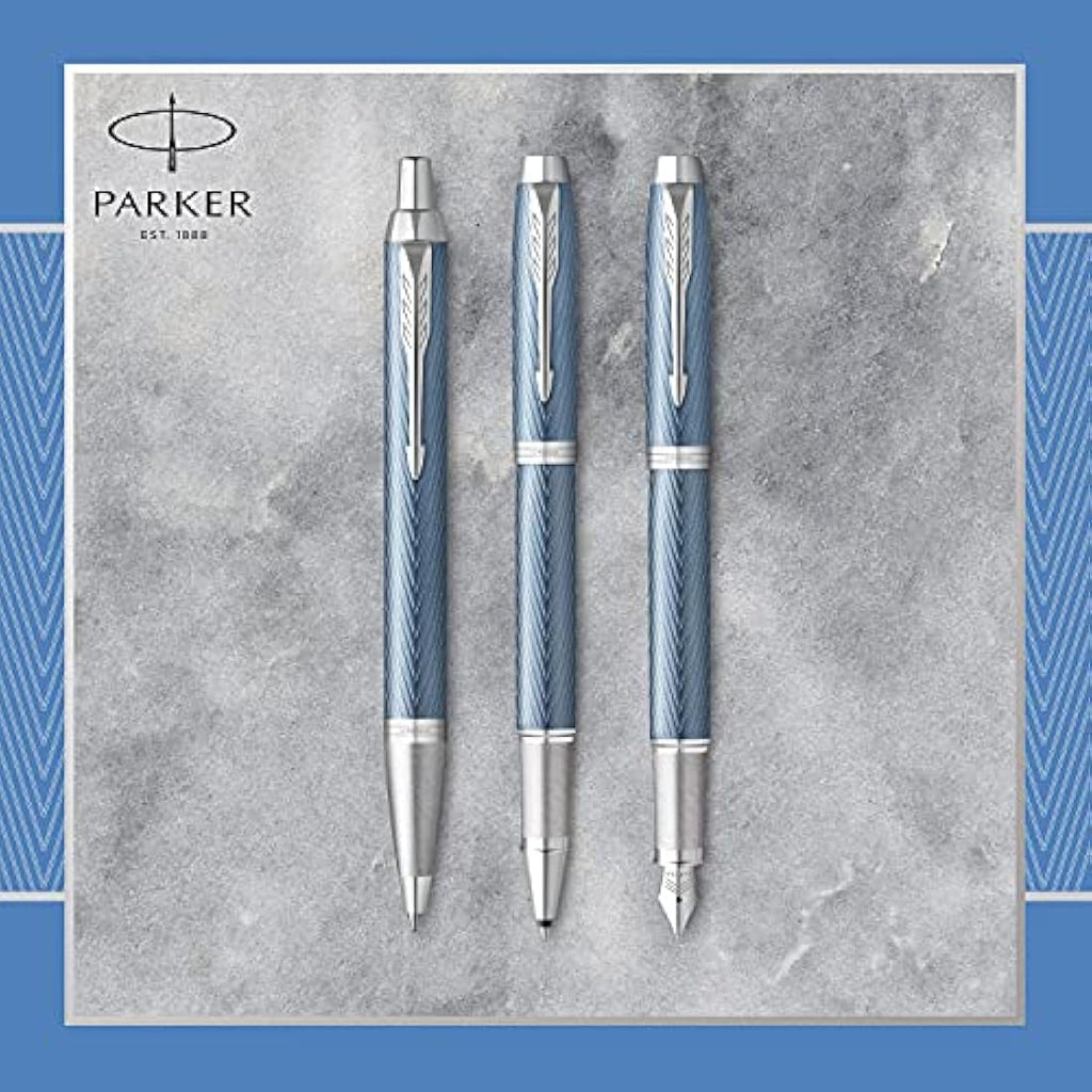 Parker IM Ballpoint Pen – Blue Grey with Chrome Trim, Medium Point