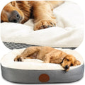 Elite Paws UK Orthopaedic Dog Bed – Bolstered Fleece Bed in Cream/Grey