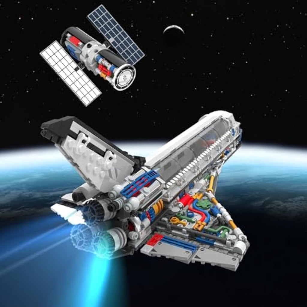 JMBricklayer Space Shuttle Building Blocks Kit - 954pc Model with Stand
