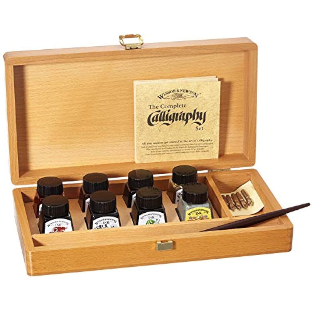 Winsor & Newton Calligraphy Set – 8 Drawing Inks & Wooden Box