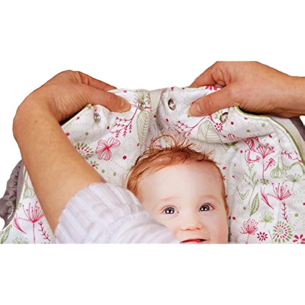 Wallaboo Leaf Baby Blanket – Soft Faux Suede & Cotton Wrap, Green