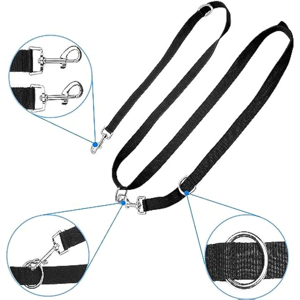 YankMooM Double Ended Dog Training Lead | Multi-Function Rope Leash, Black