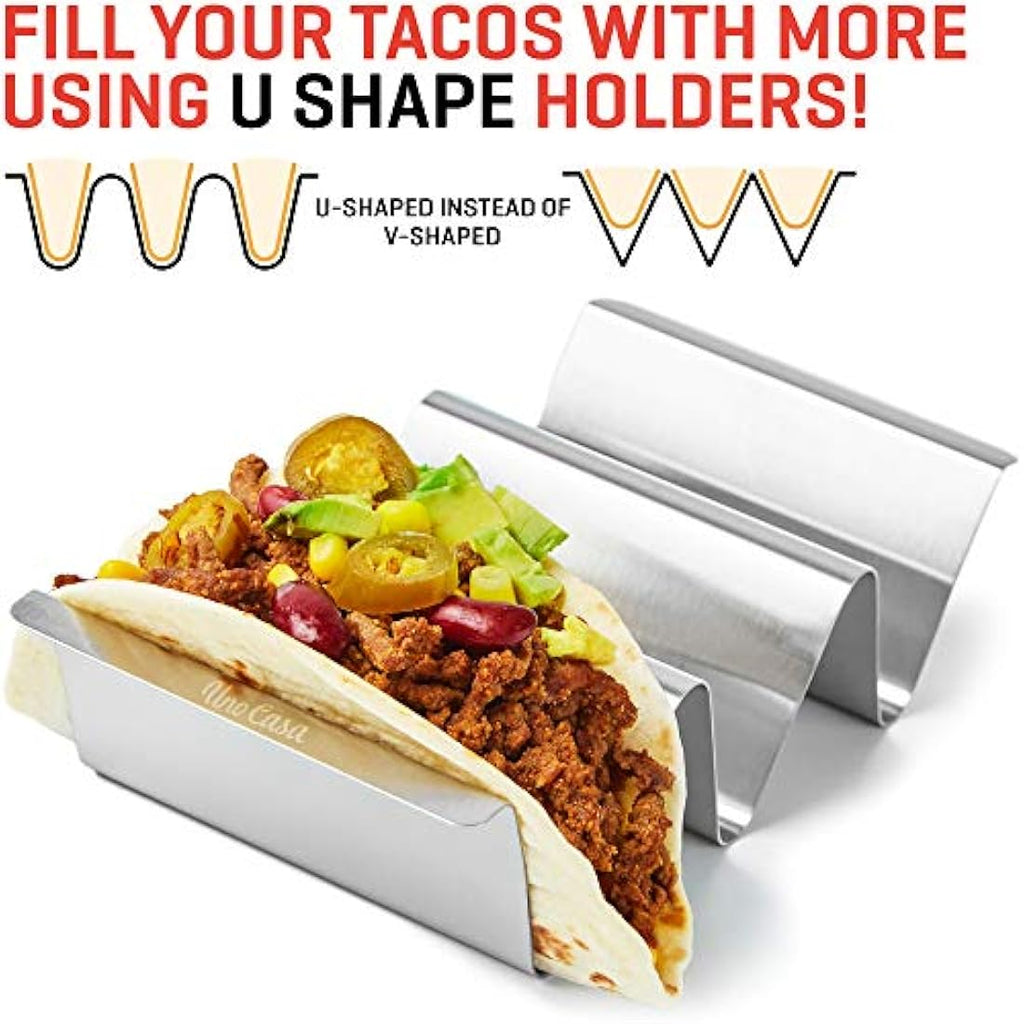 Uno Casa Stainless Steel Taco Holders Set of 6 – Oven & Grill Safe