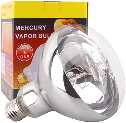 DERNORD 100W Mercury Vapour Bulb | UVA UVB Reptile Basking Heat Lamp