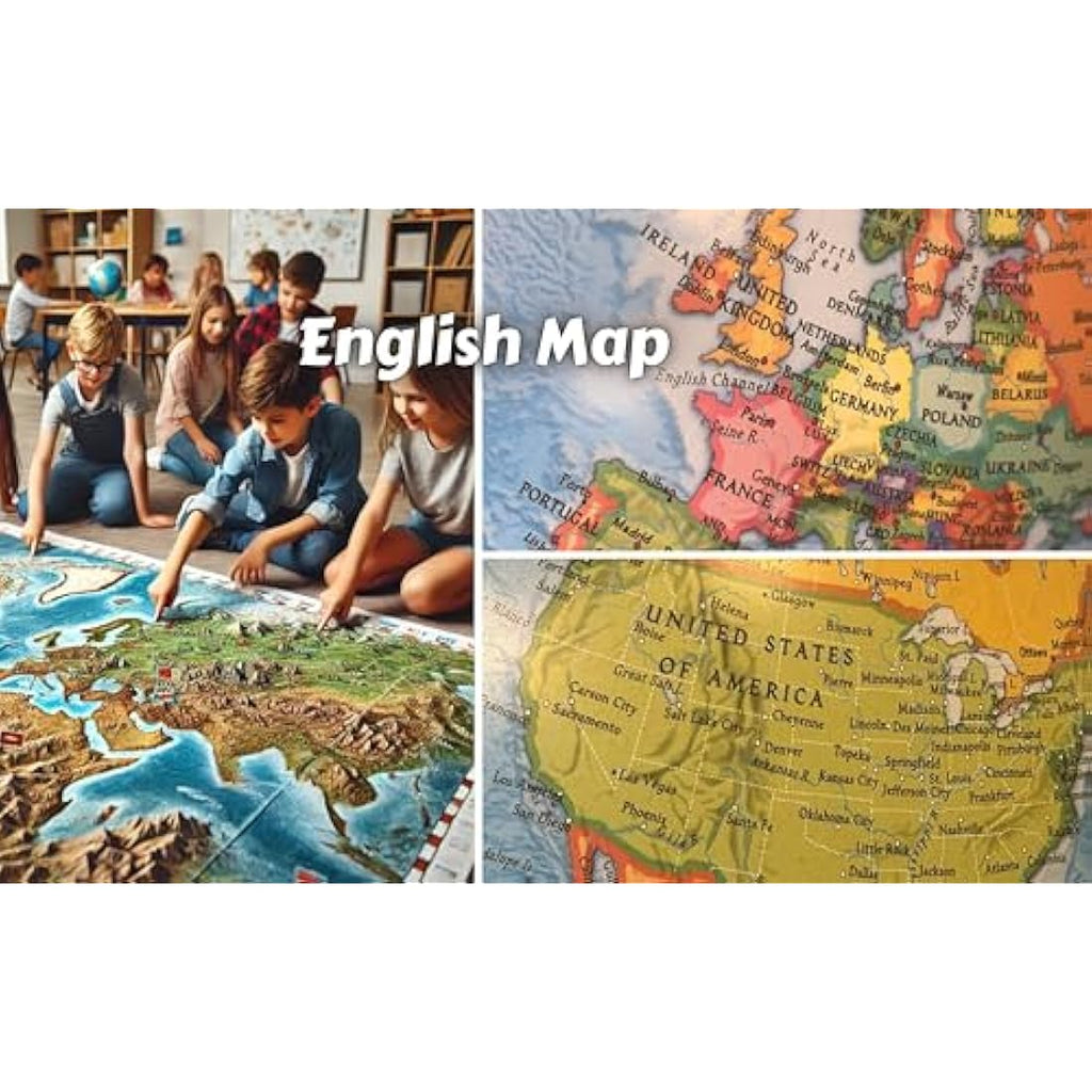 Exerz 30cm Educational World Globe – Rotating Swivel Geography Tool