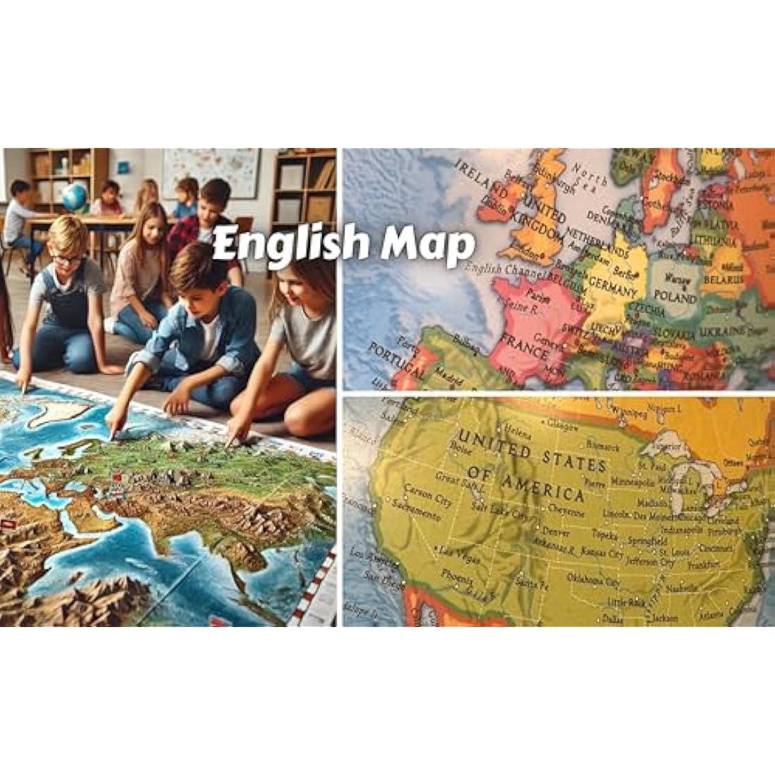 Exerz 30cm Educational World Globe – Rotating Swivel Geography Tool