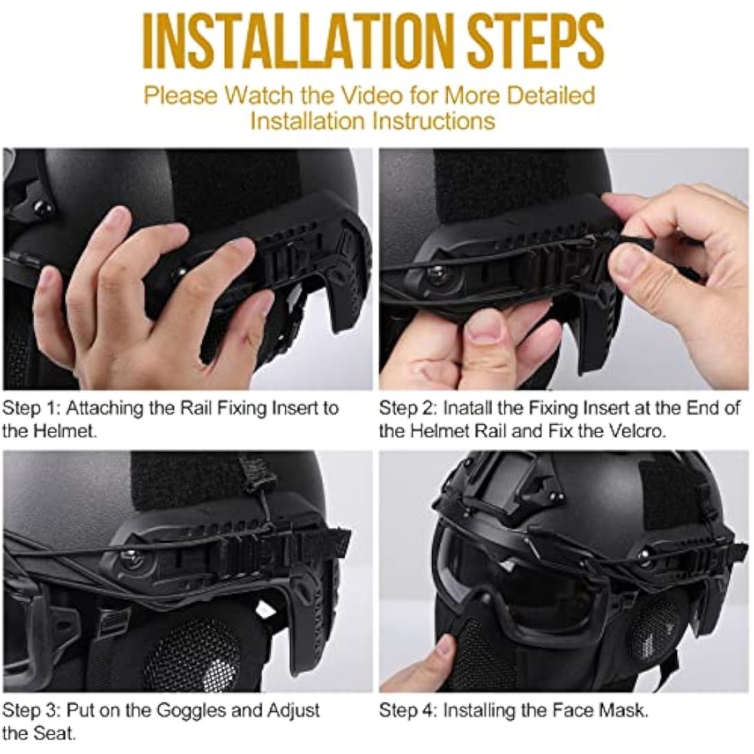 OneTigris Airsoft Fast Helmet | Full Face Tactical Mask and Goggles