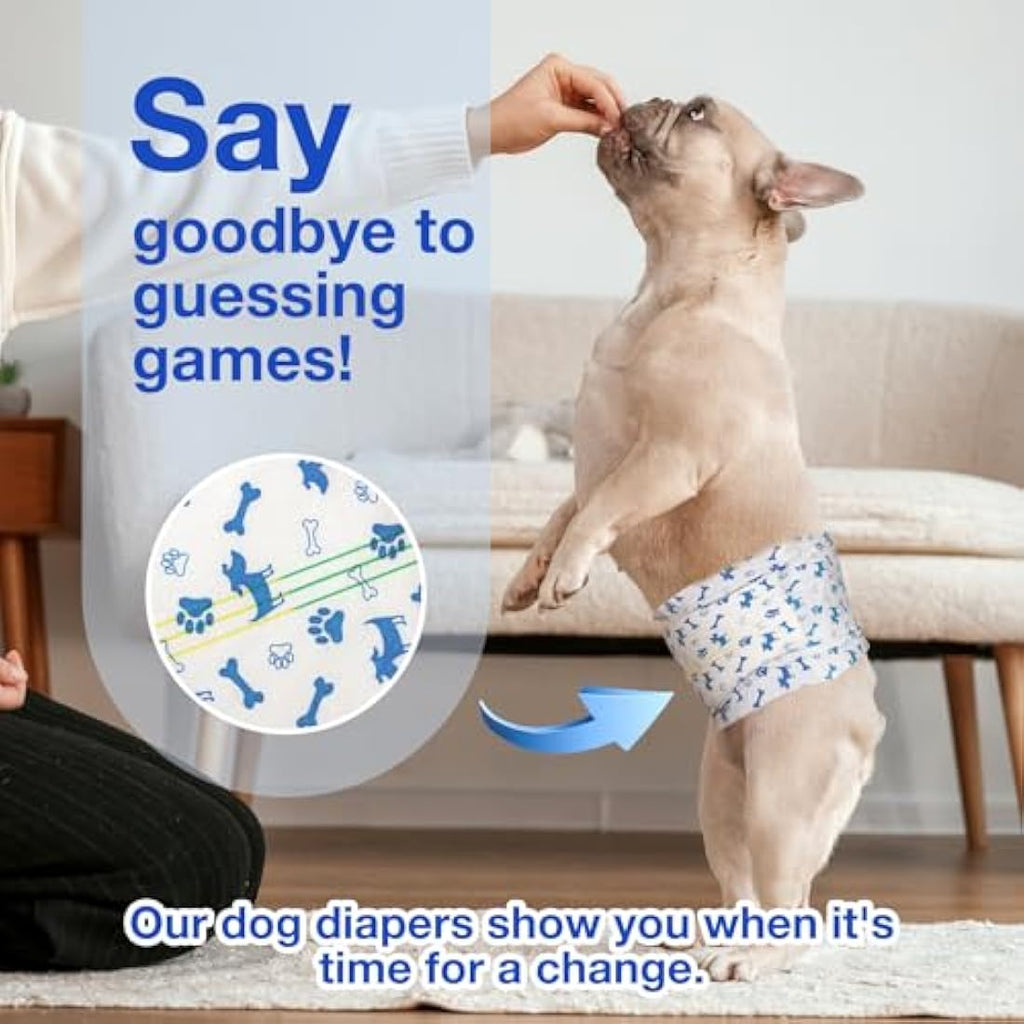 MICOOYO Male Dog Diapers | Super Absorbent Disposable Belly Bands - 50 Pack