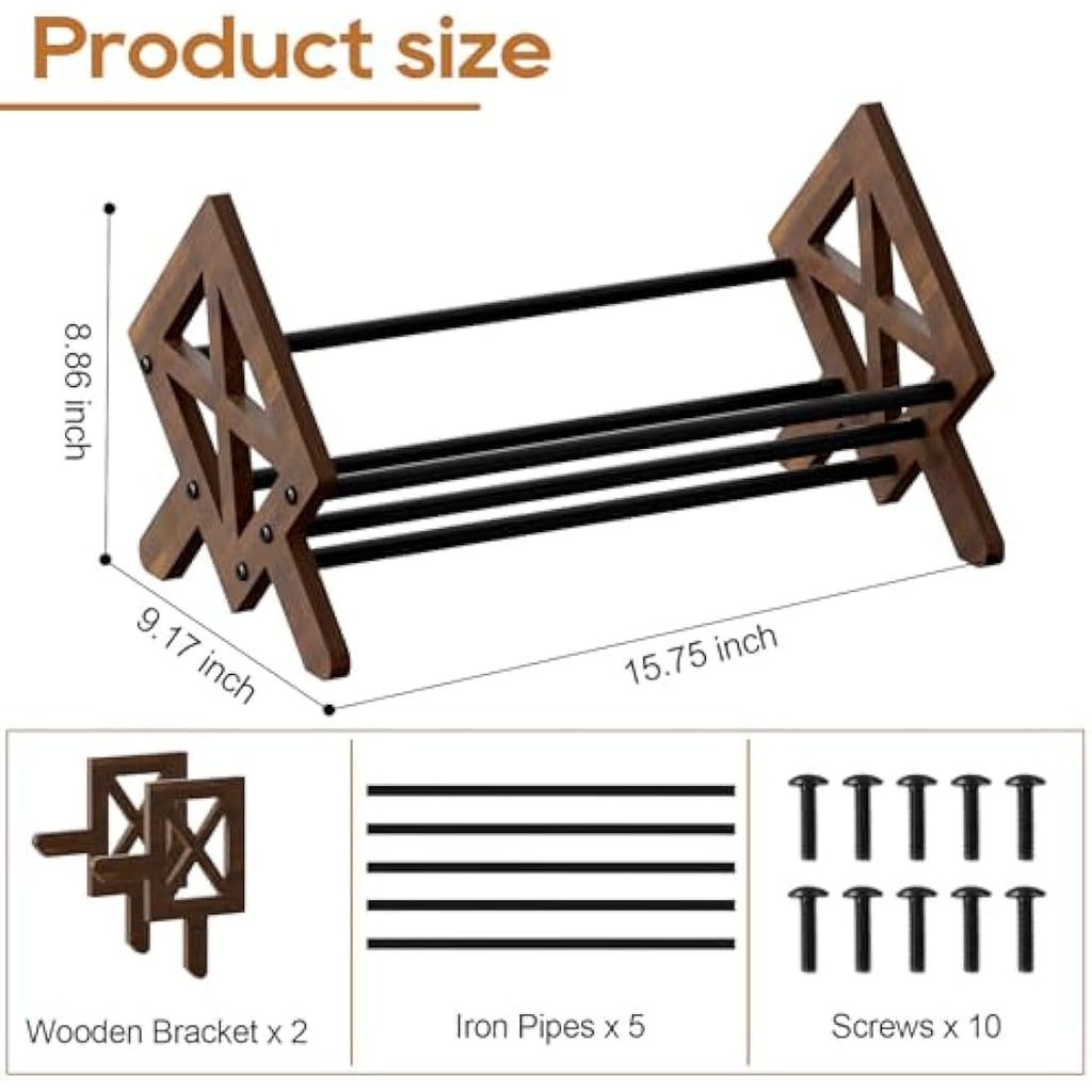 THYGIFTREE Oak Wood Desktop Bookcase – V-Shaped Tilting Storage Rack, Brown