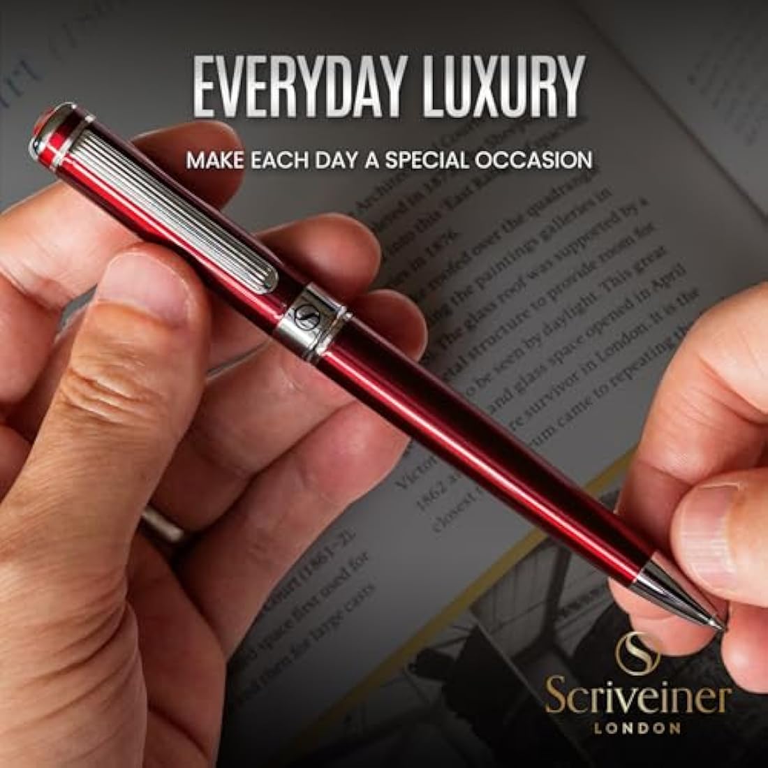 Scriveiner Ballpoint Pen – Deep Crimson Red Lacquer