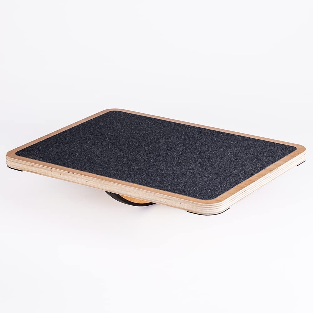 StrongTek Wooden Balance Board – 360° Rotation Core Stability Trainer