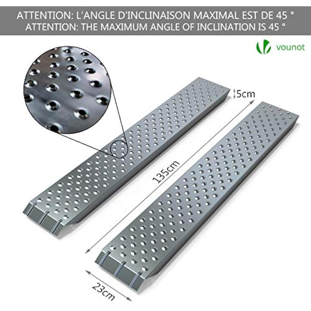 VOUNOT Heavy Duty Steel Loading Ramps | 400kg Capacity for ATV & Moto