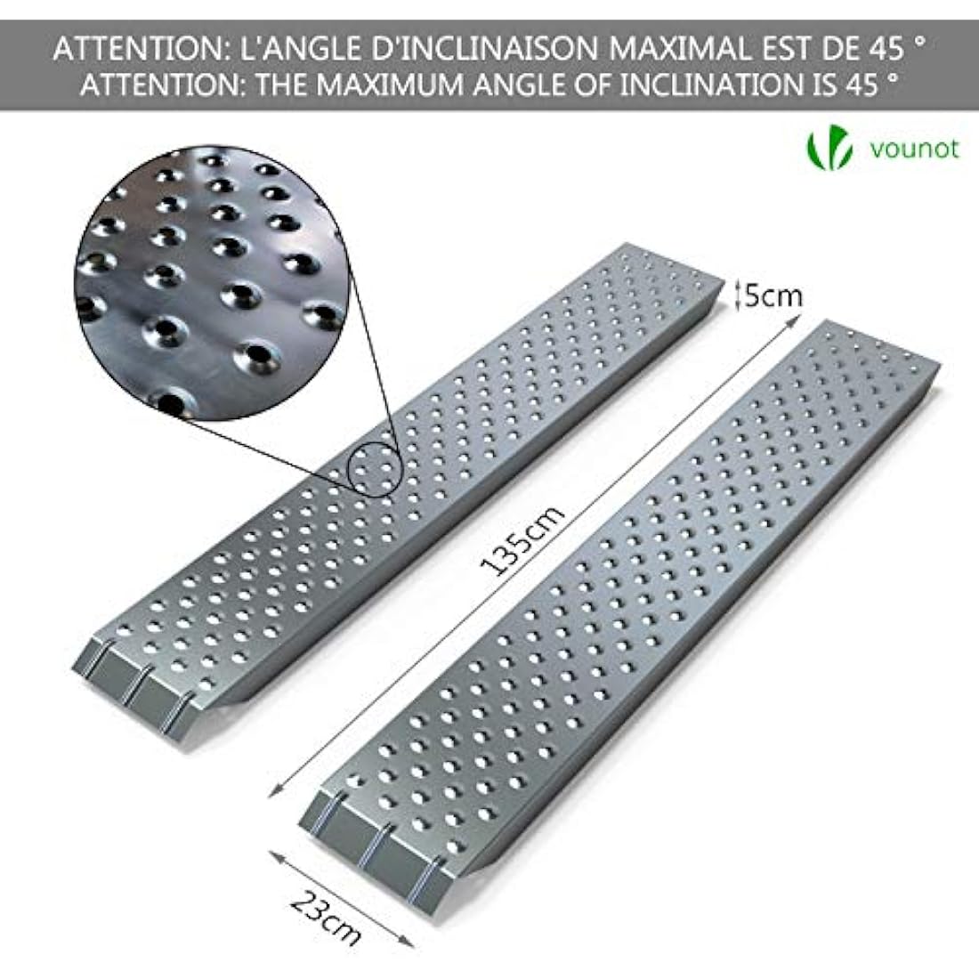 VOUNOT Heavy Duty Steel Loading Ramps | 400kg Capacity for ATV & Moto
