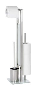 WENKO Rivalta Toilet Brush & Roll Holder – Matt Stainless Steel