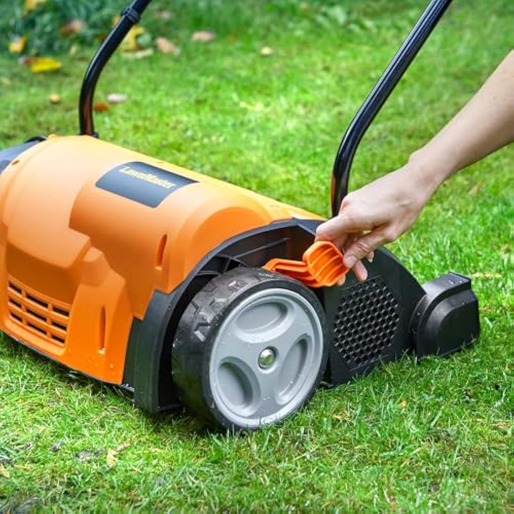 LawnMaster 1350W Electric Lawn Scarifier & Rake | 33cm Width, 40L Bag