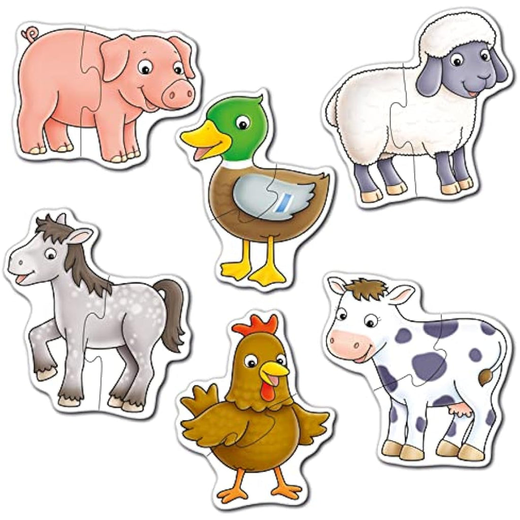 Orchard Toys Farmyard Jigsaw Puzzles | 2-Piece Toddler Animal Set