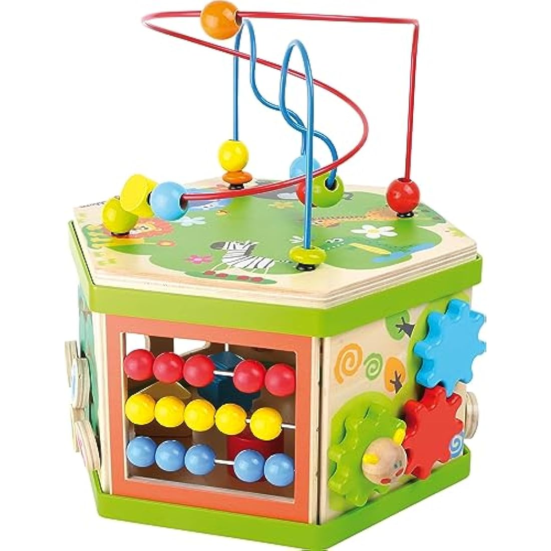 Legler Safari Wooden Activity Cube – Toddler Motor Skills Trainer
