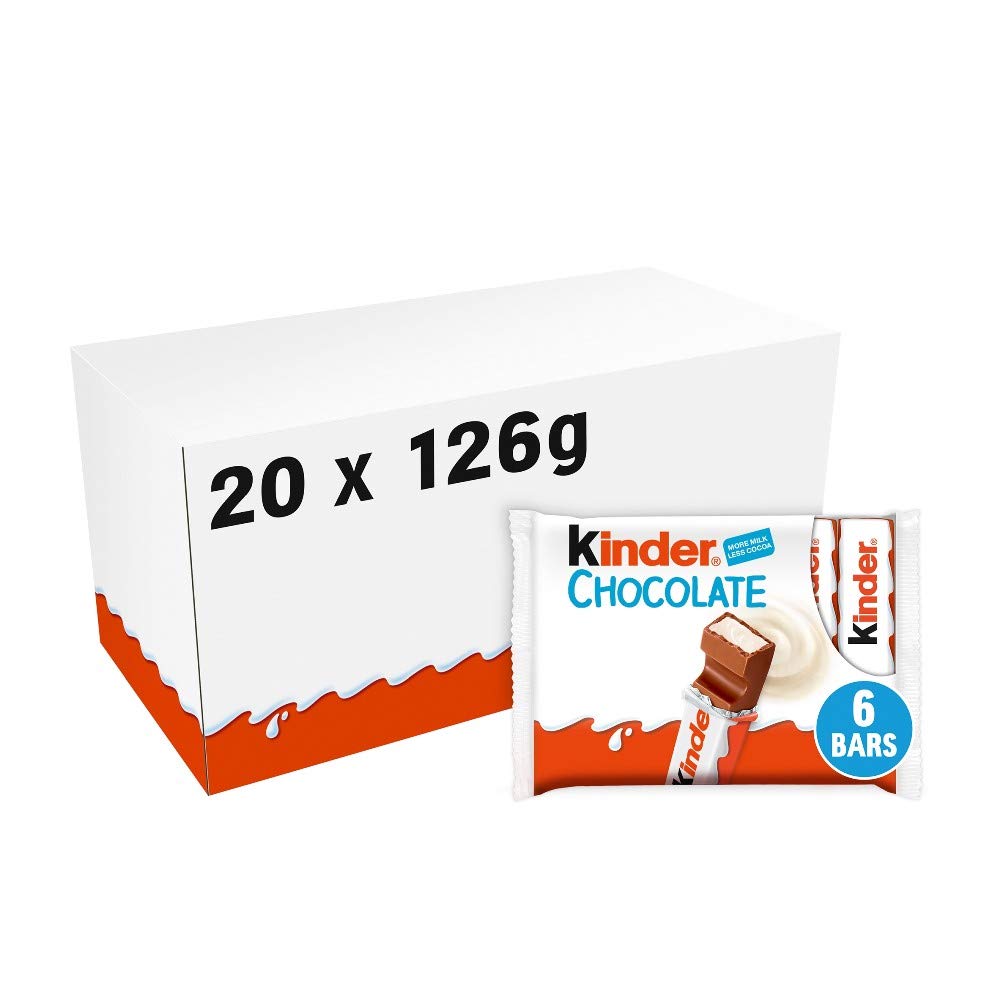 Kinder Milk Chocolate Medium Bars - Bulk Gift Box - 20 x 126g Packs