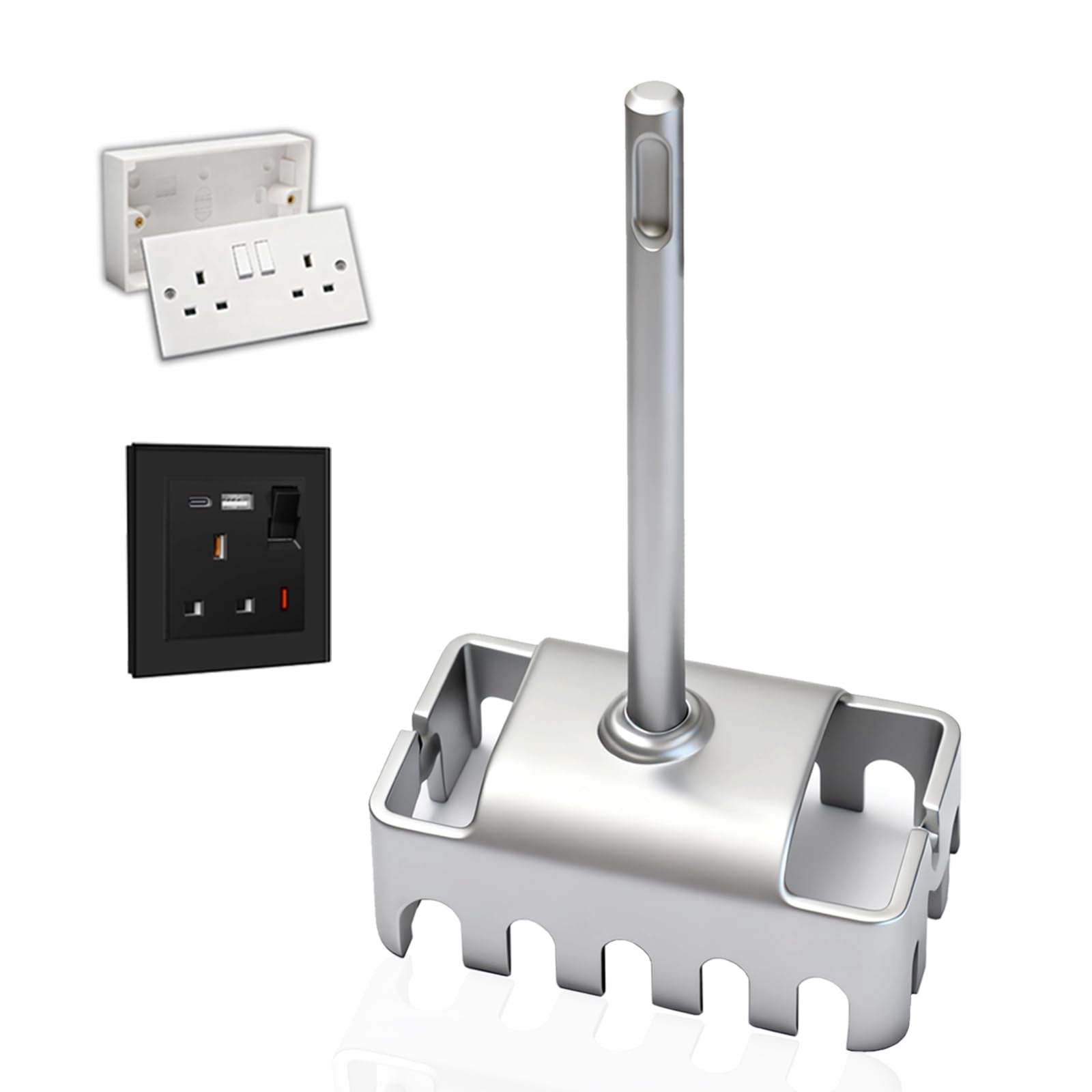 WojBear SDS Plus Square Hole Cutter for Concrete Electrical Boxes