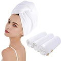 KinHwa Microfibre Hair Towel Wrap | Ultra Absorbent Turban, 3 Pack White