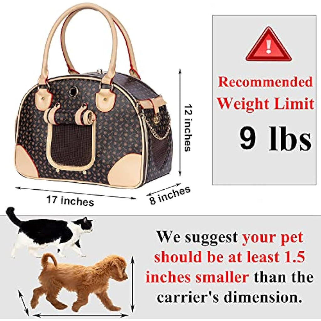 Jolof Store Luxury PU Leather Pet Carrier | Airline Approved Cat & Dog Bag