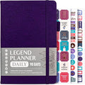 Legend Planner Undated Daily Productivity Journal – A5 Dark Purple PU Leather