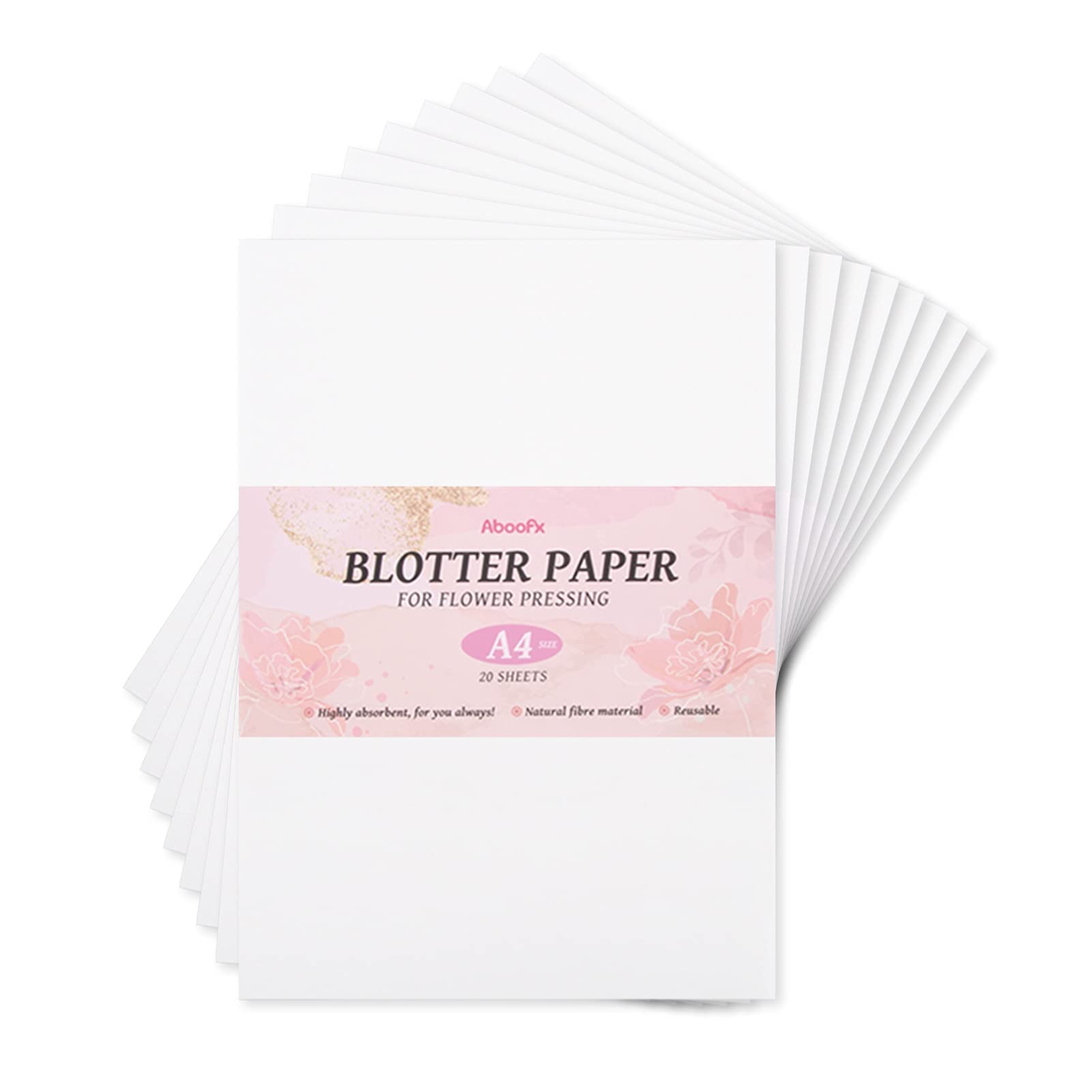 Aboofx 20 Sheets Blotting Paper for Flower Press | A4 Reusable Herbarium Paper