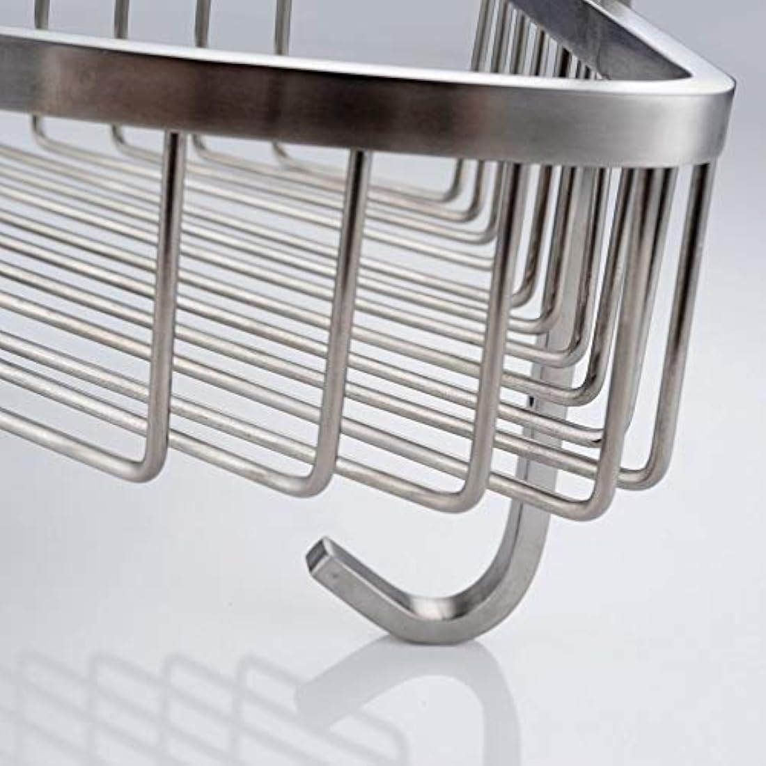 Konhard 2-Tier Corner Shower Basket – Brushed Stainless Steel Shelf