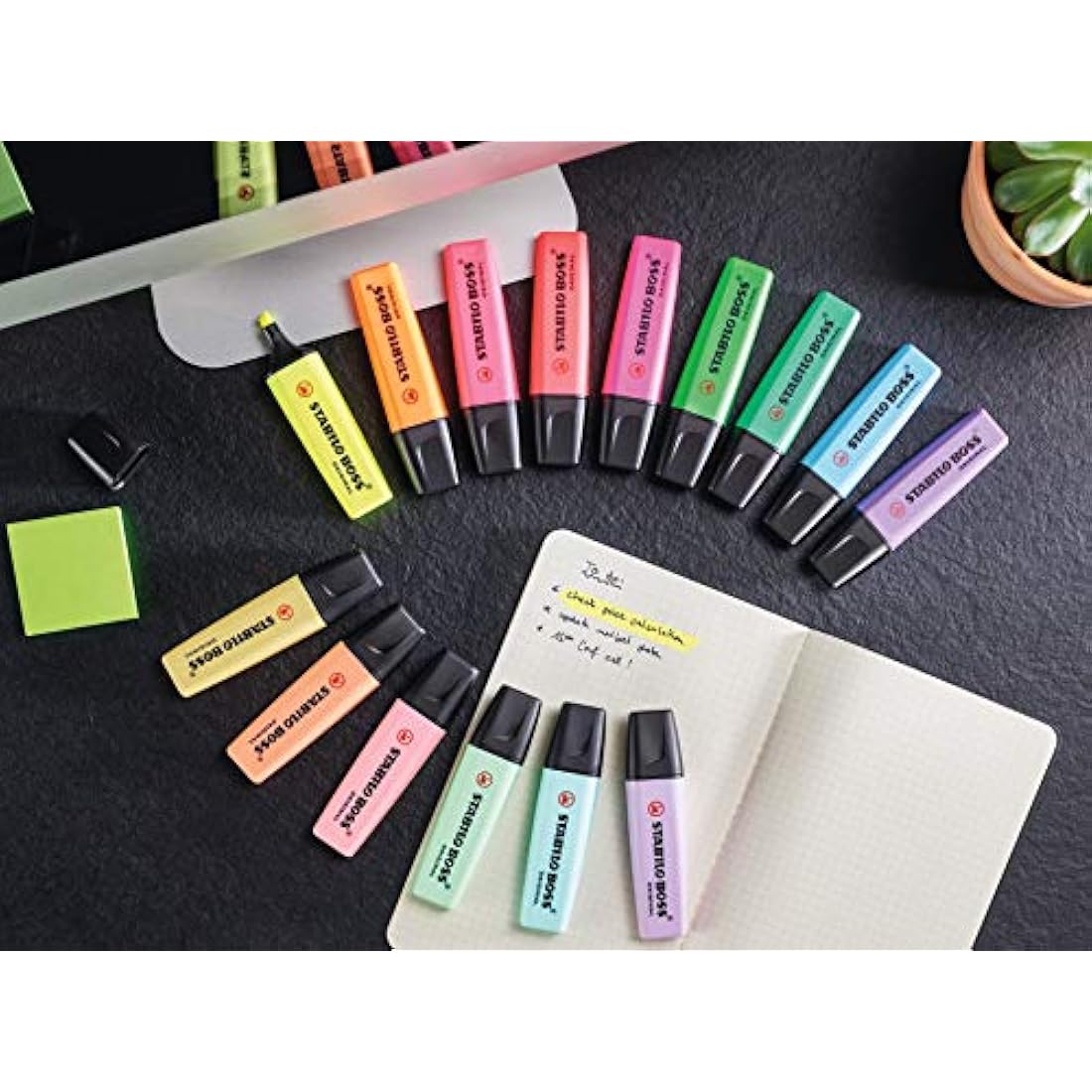 STABILO BOSS ORIGINAL Highlighter - Pack of 48 - 5 Neon Colors