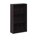 Furinno 3-Tier Wood Bookcase – Compact Storage Shelves, Dark Walnut