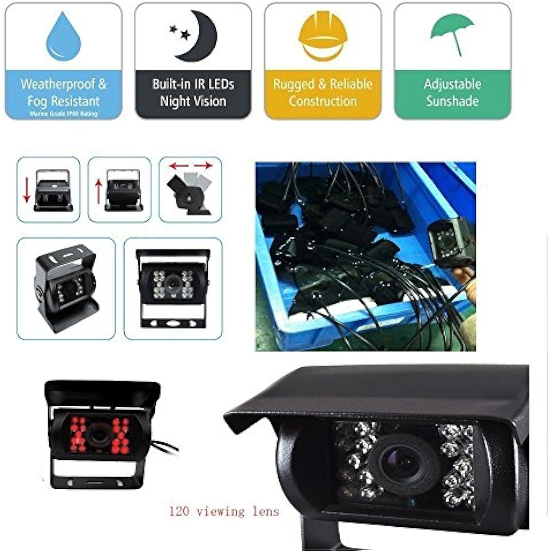 Backup Camera | IP68 Waterproof IR Night Vision for Trucks