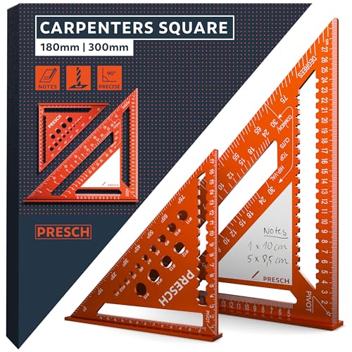 Presch Carpenters Square Set | 180mm & 300mm Milled Aluminum Tools