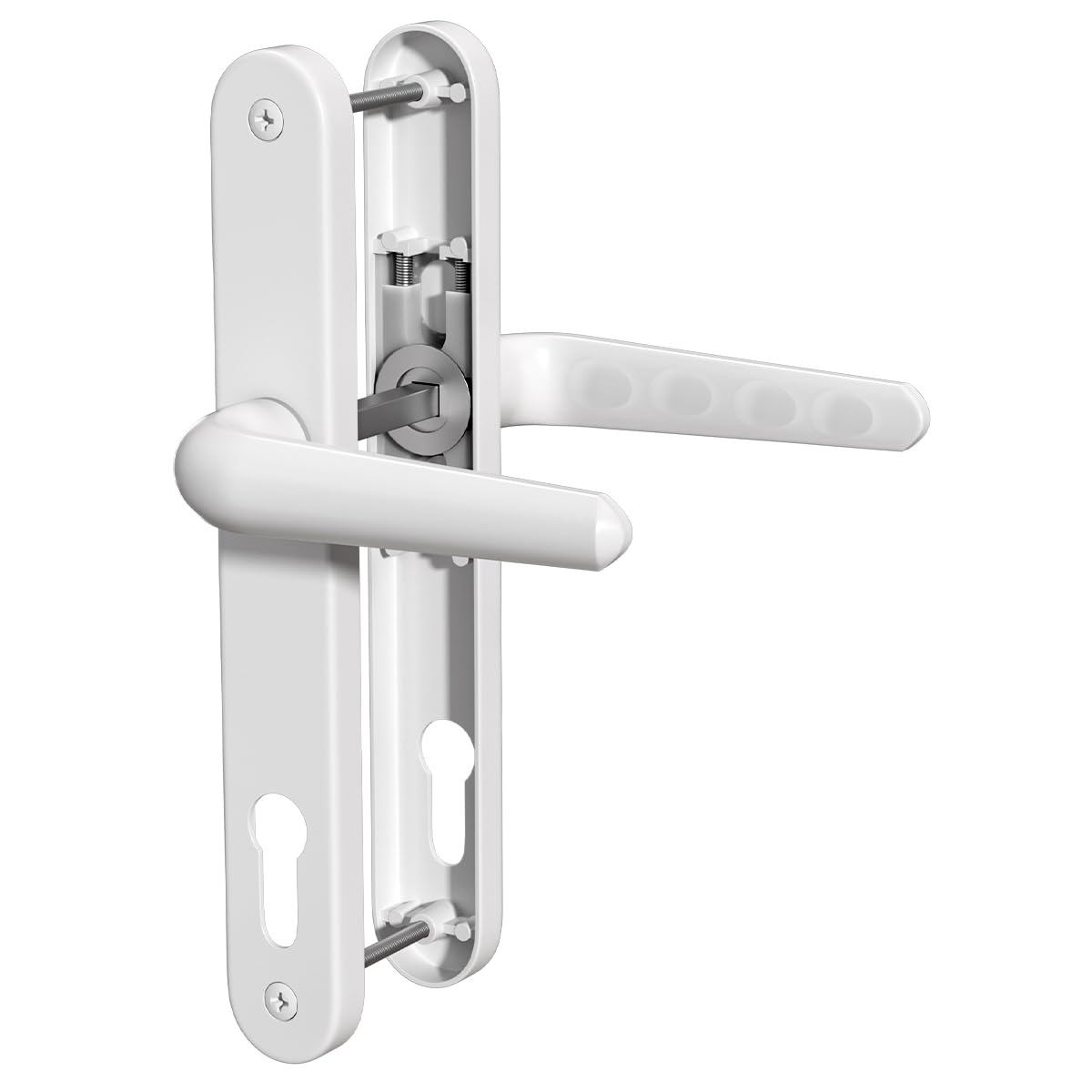 Bwintech White UPVC Door Handle Set | 92mm Backset & 210mm Screw Hole