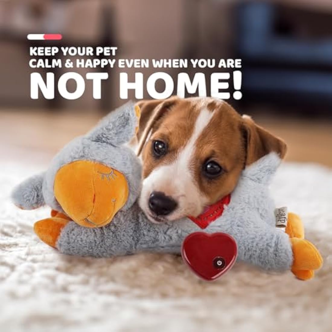 Puppy Heartbeat Toy – Grey Sheep Dog Behavioral Aid Plush