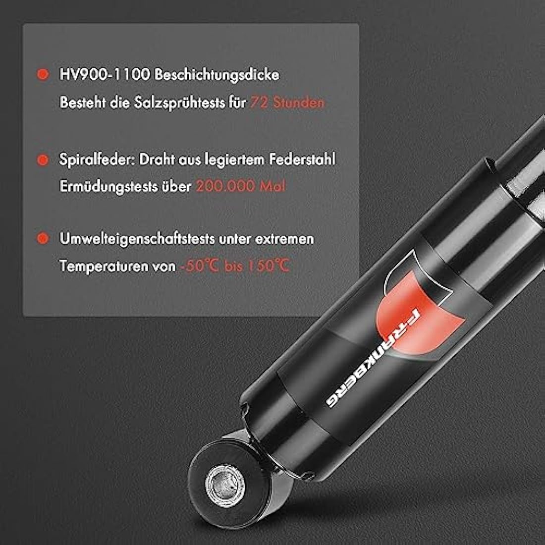 Frankberg Rear Gas Shock Absorbers for Fiat 500 312 Hatchback 2007-2025