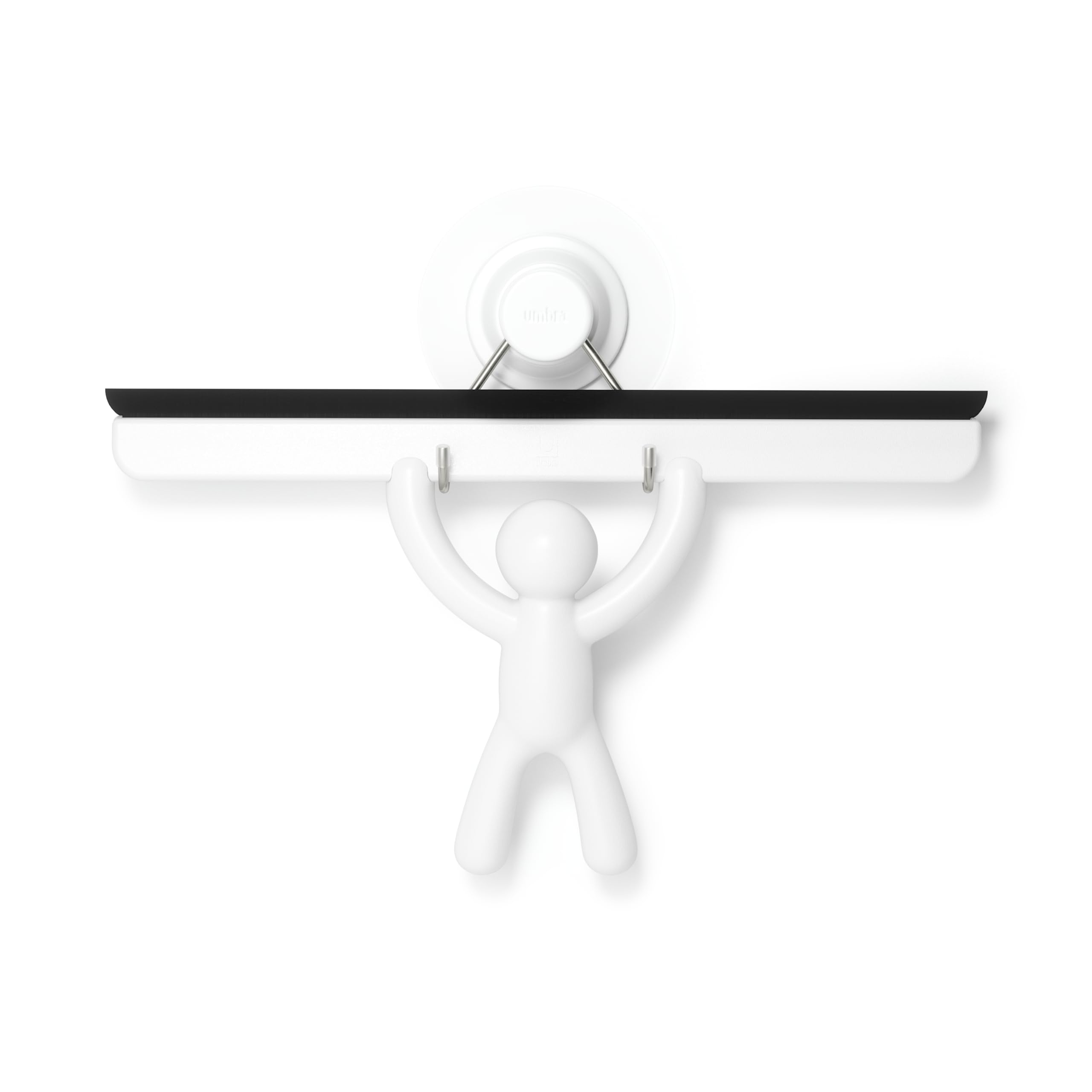 Umbra Buddy Adhesive Shower Squeegee – Anti-Rust Silicone Blade, White