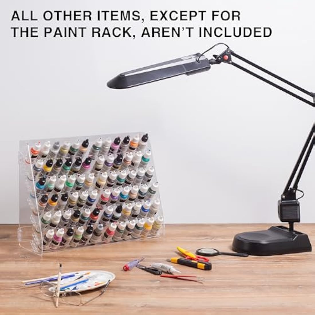 Plydolex Acrylic Paint Rack Organizer - 72 Hole Wall-Mounted Storage