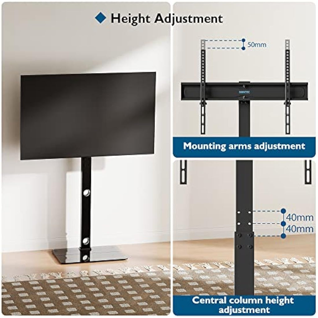 BONTEC TV Floor Stand for 30-70 inch TVs | Swivel & Height Adjustable