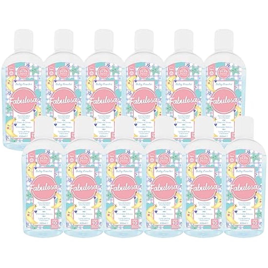 Fabulosa 4-in-1 Antibacterial Disinfectant, Bliss Baby Powder, 12x220ml